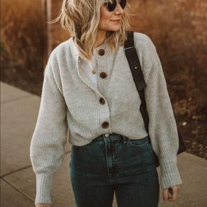 Everlane Cropped Alpaca Cardigan M